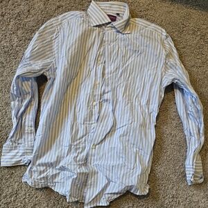 Spier Mackay 15.5-32 Light Blue Striped Men's Shirt